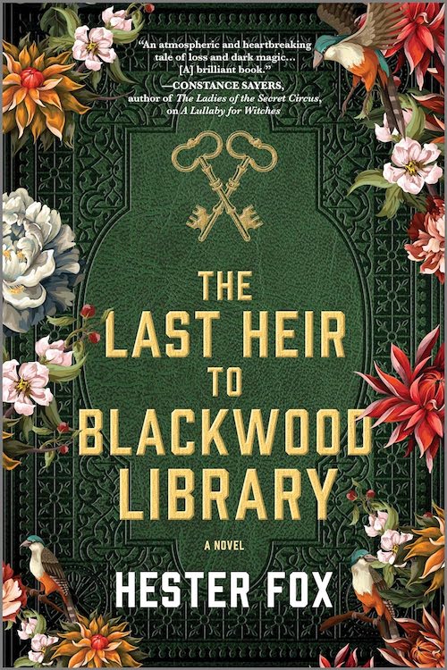 The Last Heir to Blackwood Library by Hester Fox book cover.